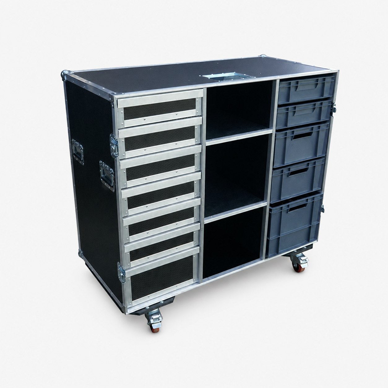 Custom 7-Drawer Motorsports Tool Flight Case with 5 Euro Containers