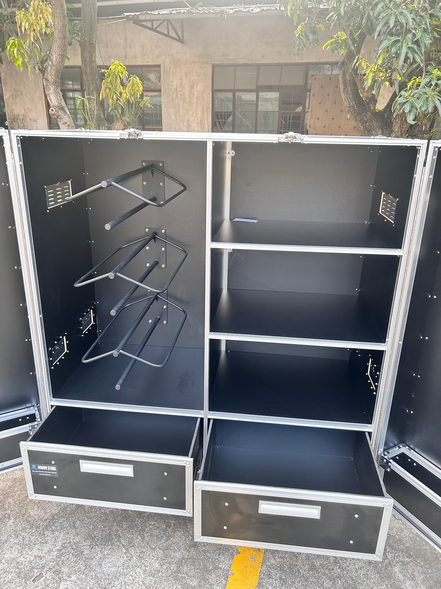 Large Horse Tack Flight Case with Saddle Racks, Shelves & Drawers