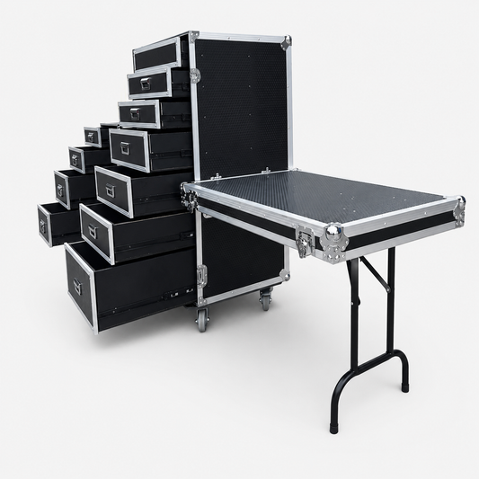 Custom 7-Drawer Tool Flight Case with Side Table