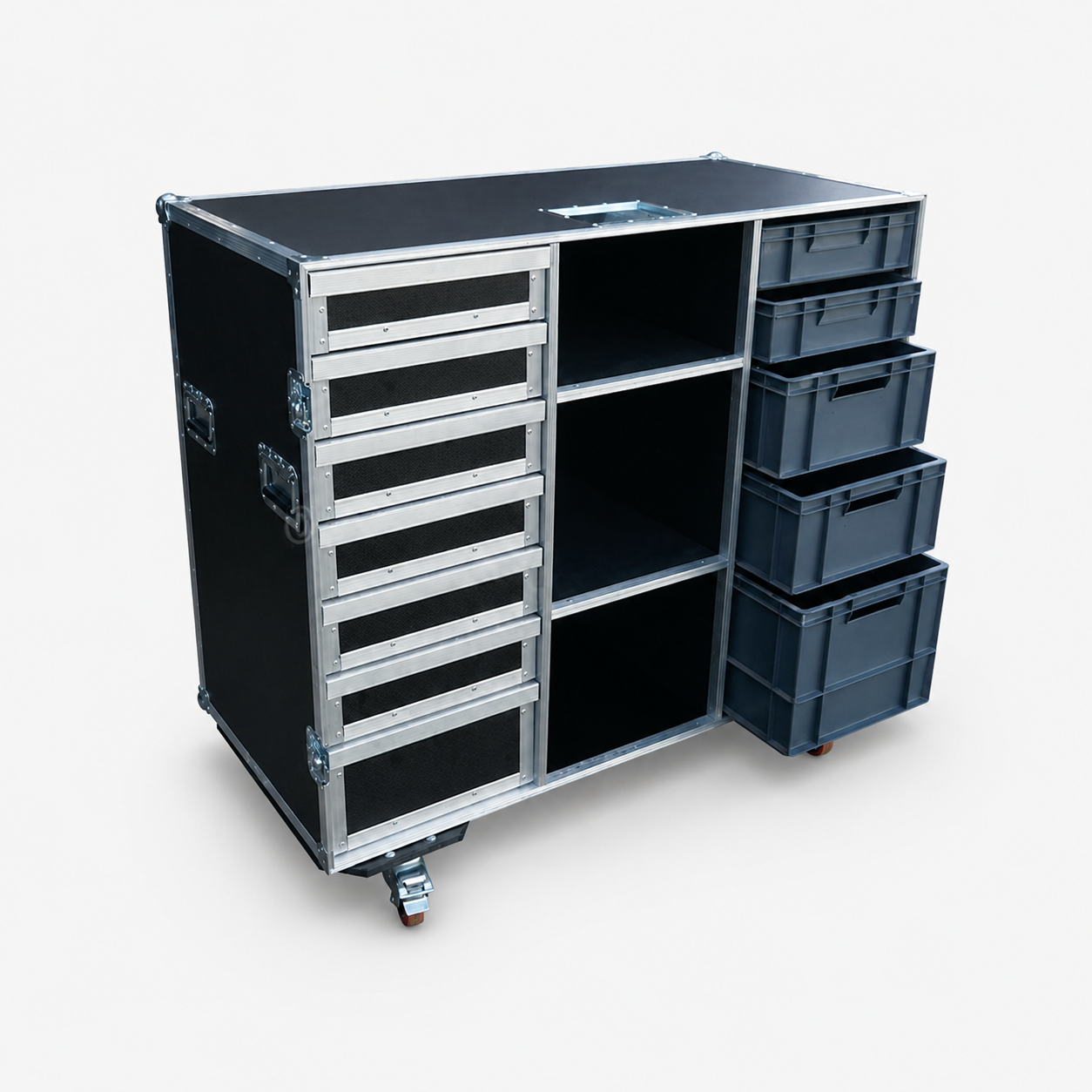 Custom 7-Drawer Motorsports Tool Flight Case with 5 Euro Containers
