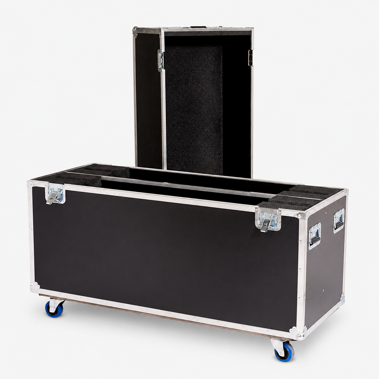 Dual TV Flight Case for Two Displays with Wheels
