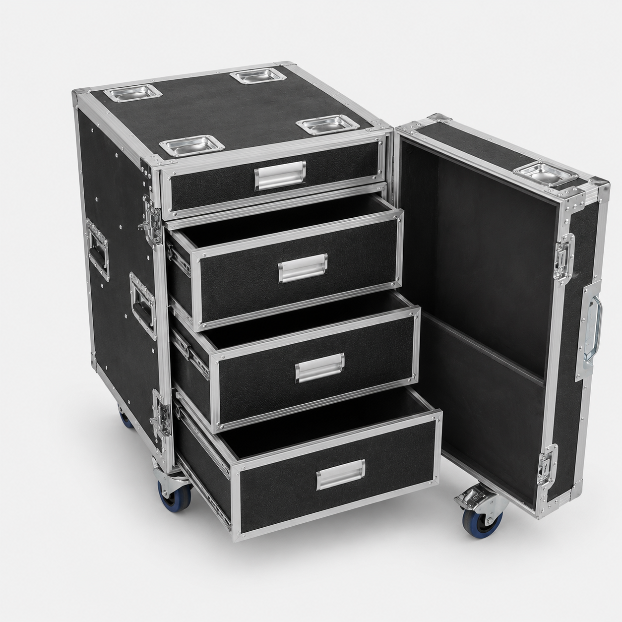 Custom Drawer Flight Case with Fold-Out Work Table