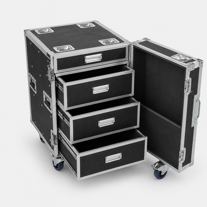 Custom Drawer Flight Case with Fold-Out Work Table