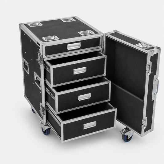 Custom Drawer Flight Case with Fold-Out Work Table - Image 1