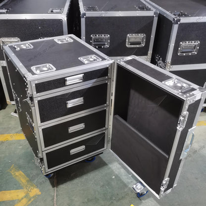 Custom Drawer Flight Case with Fold-Out Work Table