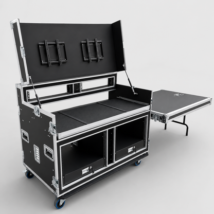Custom Portable Mobile AV Broadcasting Streaming Studio Workstation Flight Case