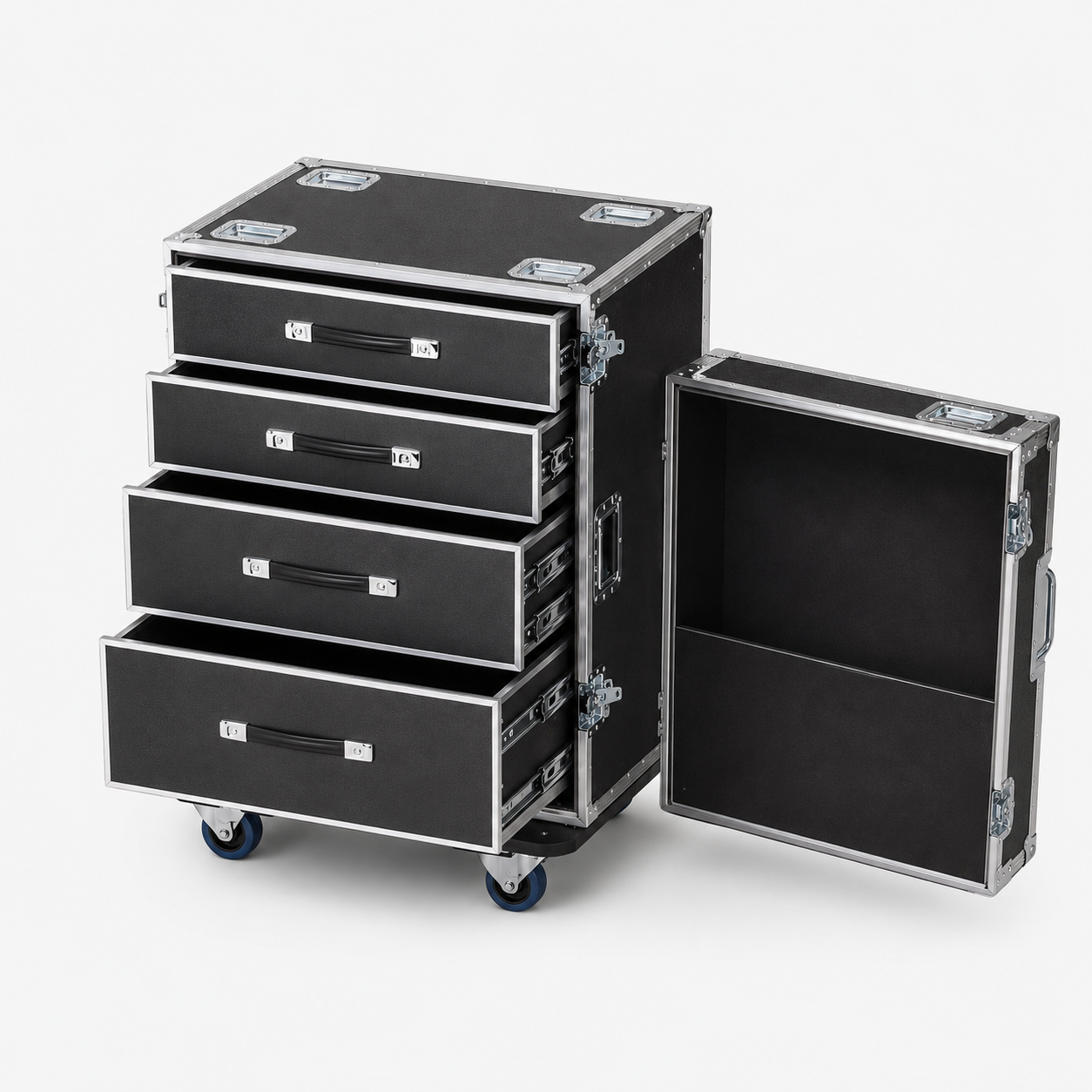 Custom Drawer Flight Case with Fold-Out Work Table