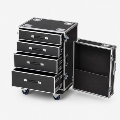 Custom Drawer Flight Case with Fold-Out Work Table
