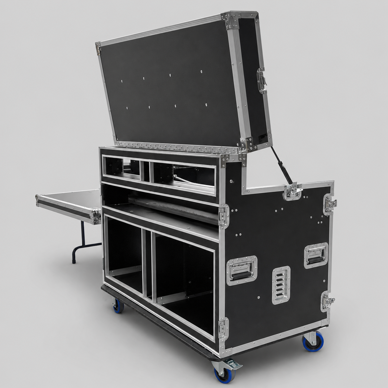 Custom Portable Mobile AV Broadcasting Streaming Studio Workstation Flight Case