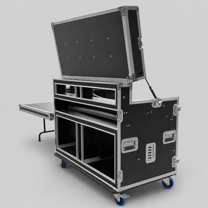 Custom Portable Mobile AV Broadcasting Streaming Studio Workstation Flight Case