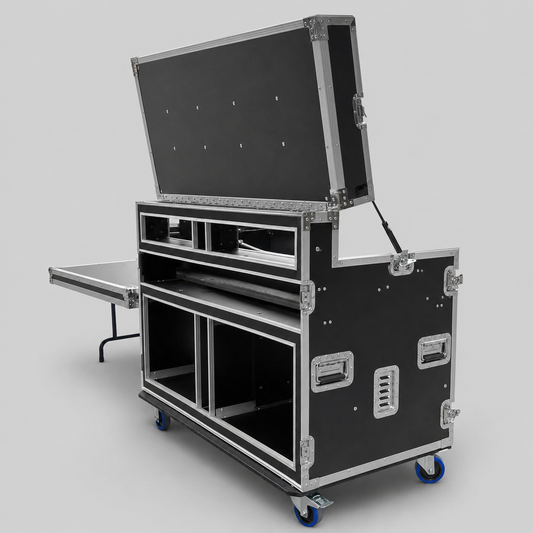 Custom Portable Mobile AV Broadcasting Streaming Studio Workstation Flight Case