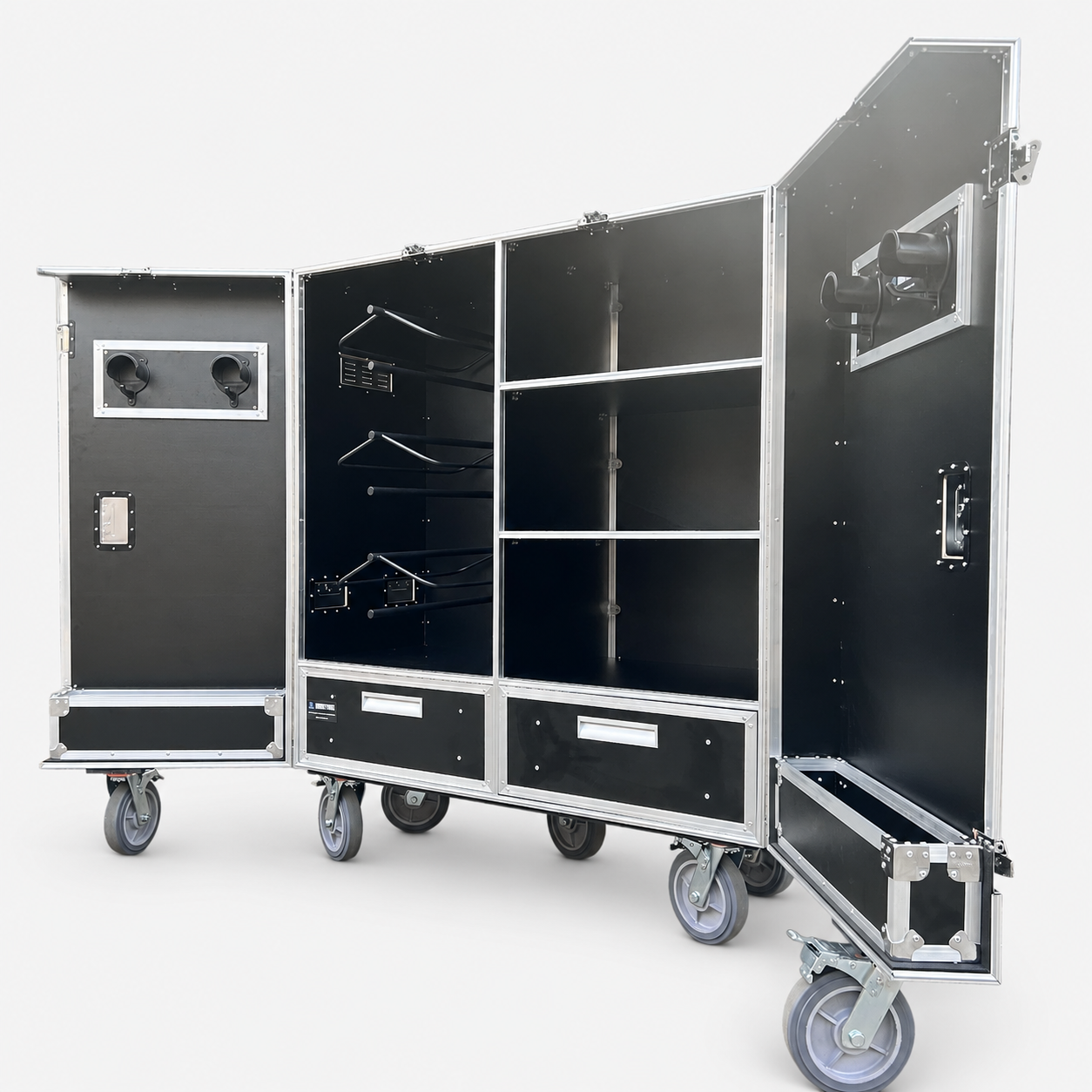Large Horse Tack Flight Case with Saddle Racks, Shelves & Drawers