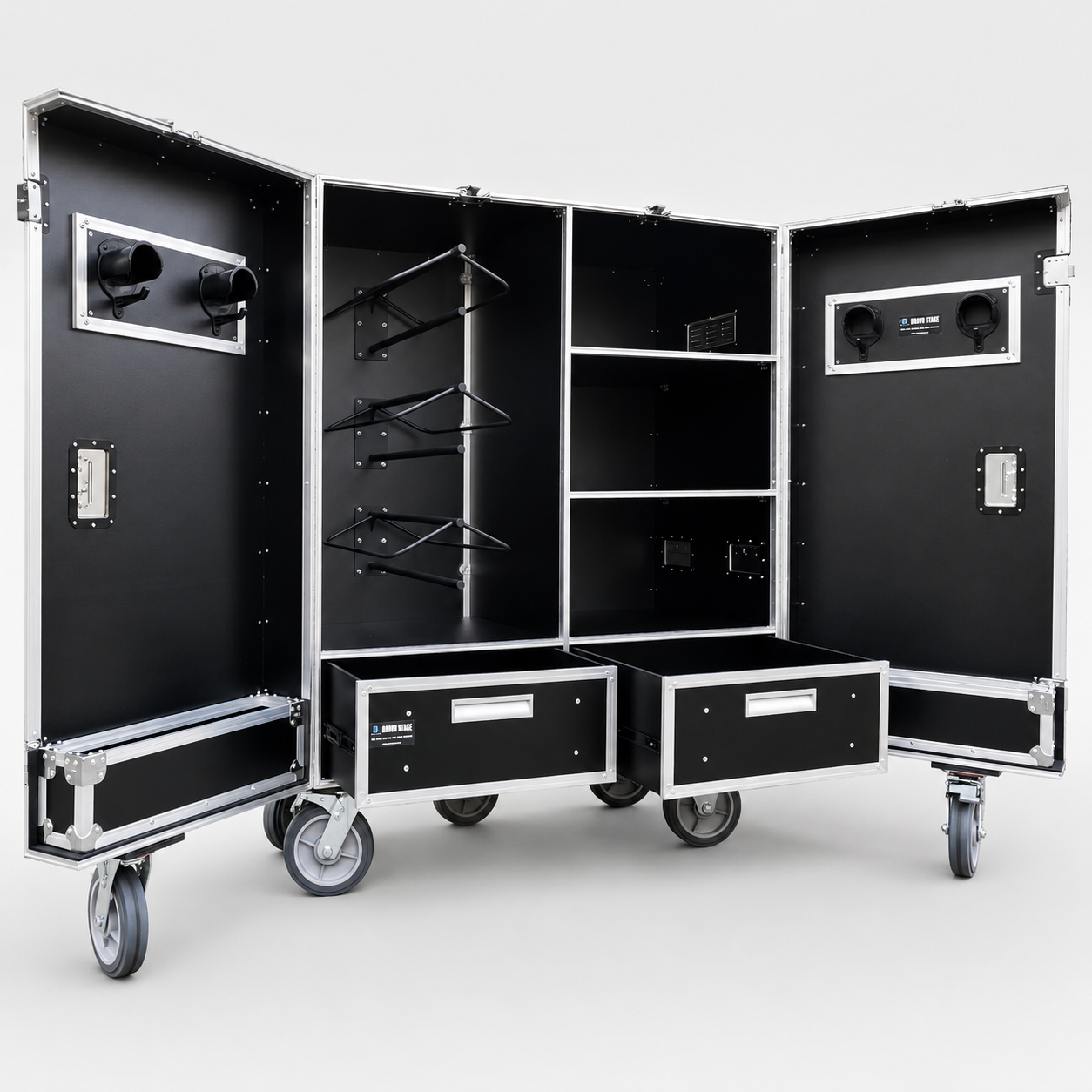 Large Horse Tack Flight Case with Saddle Racks, Shelves & Drawers