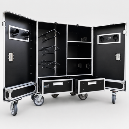 Large Horse Tack Flight Case with Saddle Racks, Shelves & Drawers