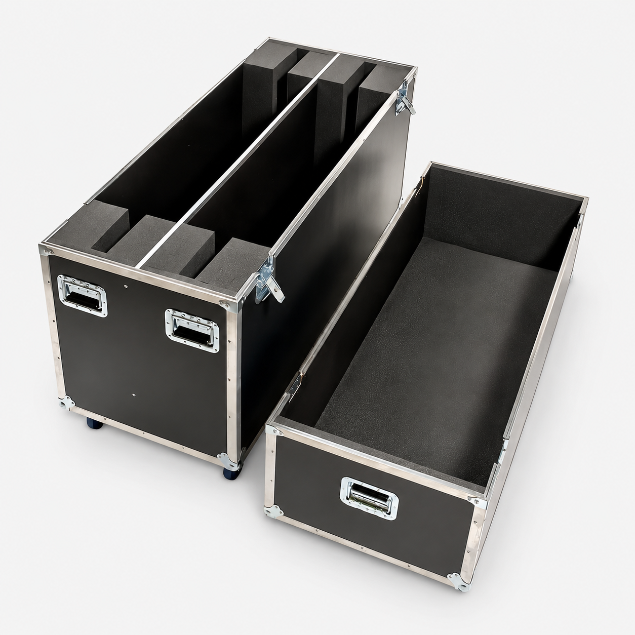 Dual TV Flight Case for Two Displays with Wheels