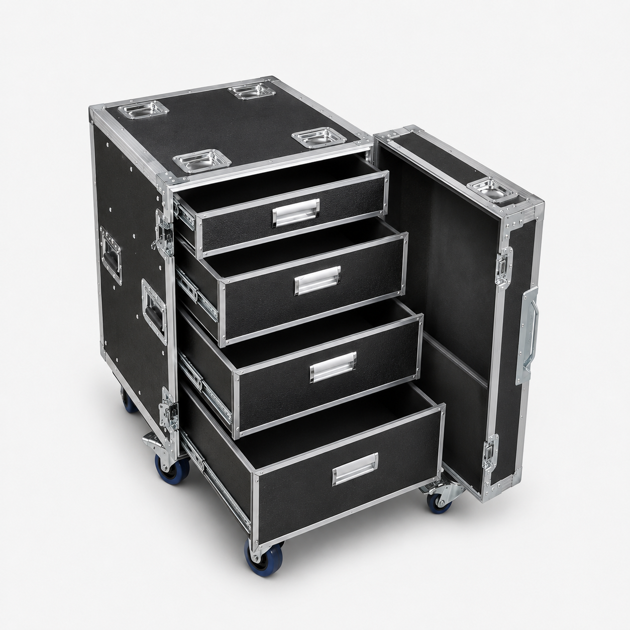 Custom Drawer Flight Case with Fold-Out Work Table