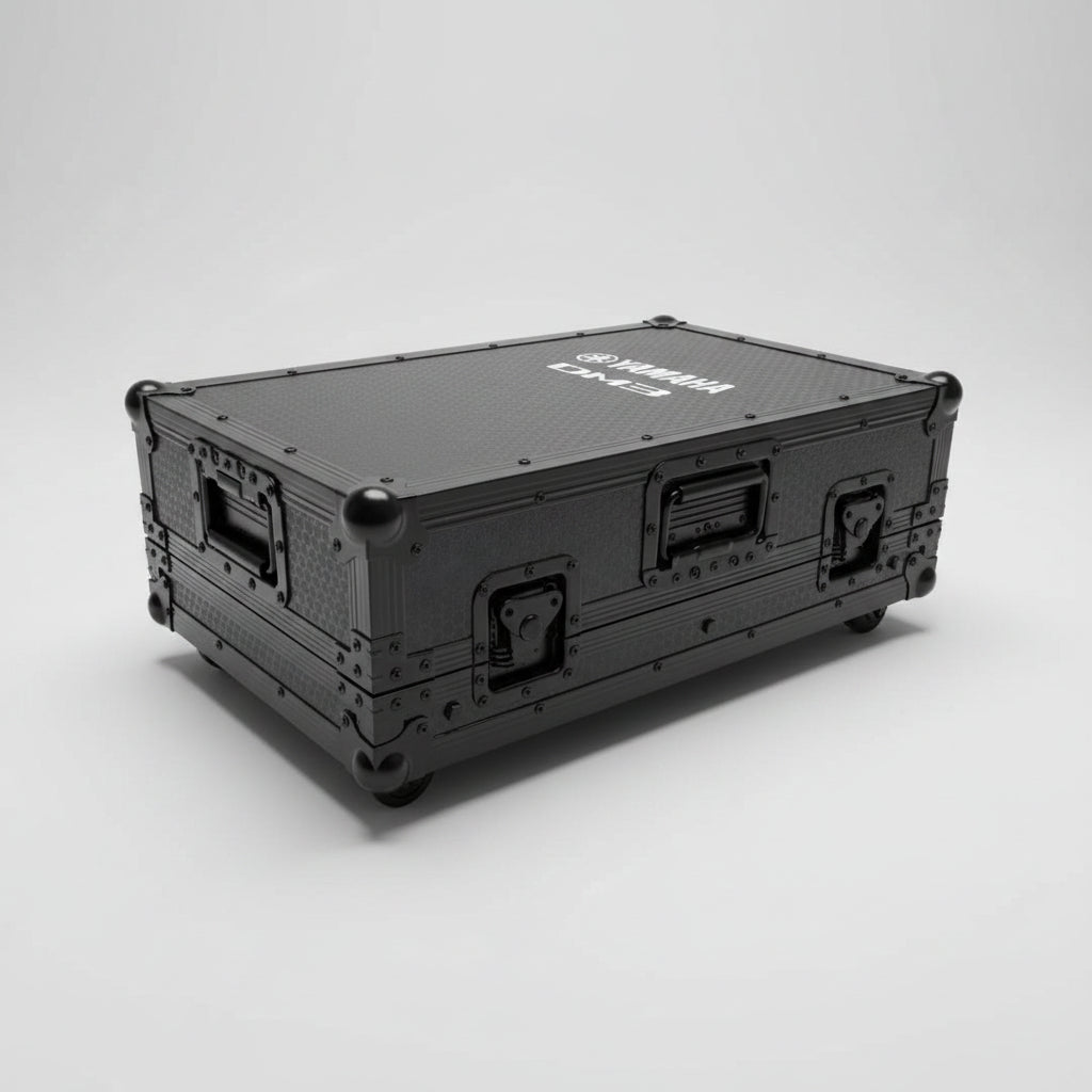 Custom Flight Case for Yamaha DM3 Mixer | Heavy Duty DJ Stage Road Case （With  Pull Rod)
