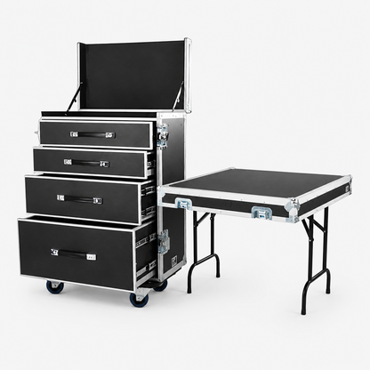 Custom Drawer Flight Case with Fold-Out Work Table