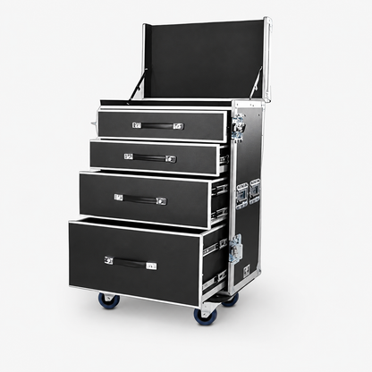 Custom Drawer Flight Case with Fold-Out Work Table