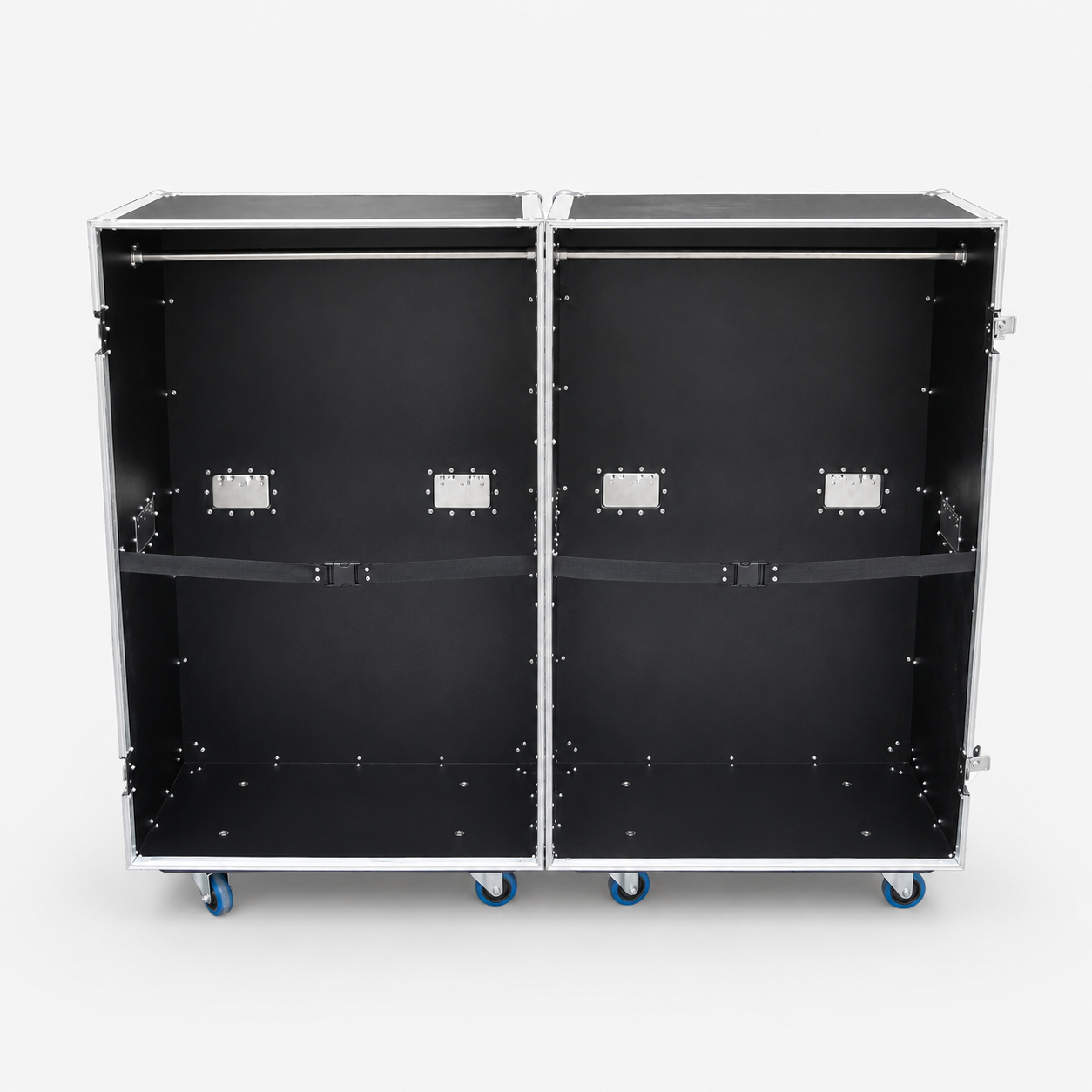 Custom Double Wardrobe Flight Case with Hanging Rails