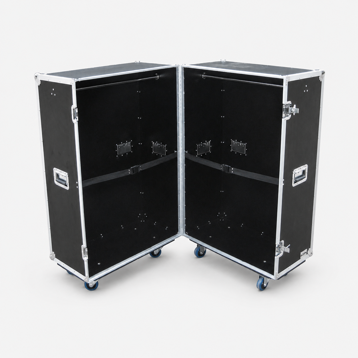 Custom Double Wardrobe Flight Case with Hanging Rails