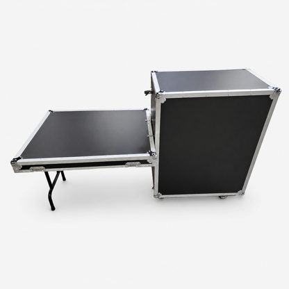 Wireless Microphone Storage Flight Case with 5 Drawers and Fold-Out Side Table