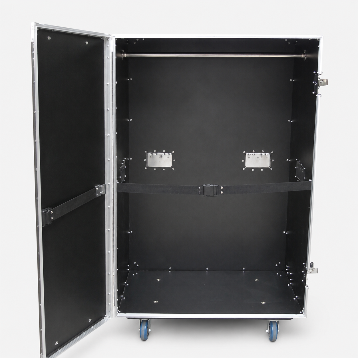 Custom Double Wardrobe Flight Case with Hanging Rails