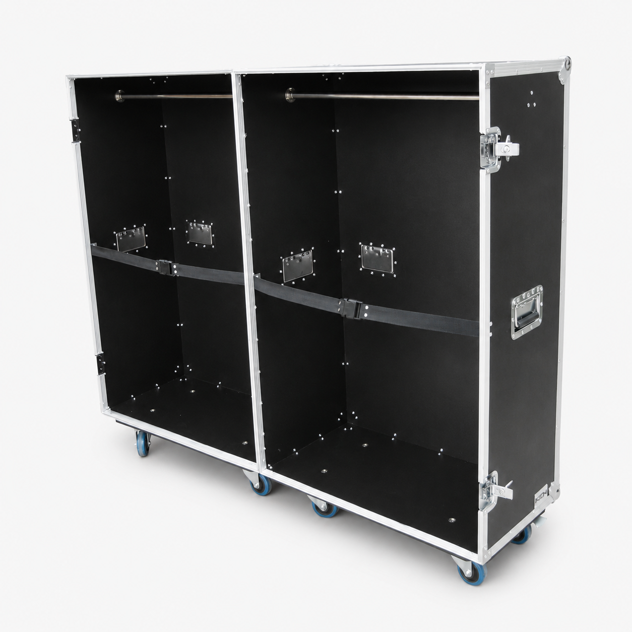 Custom Double Wardrobe Flight Case with Hanging Rails