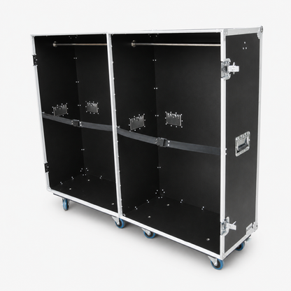 Custom Double Wardrobe Flight Case with Hanging Rails