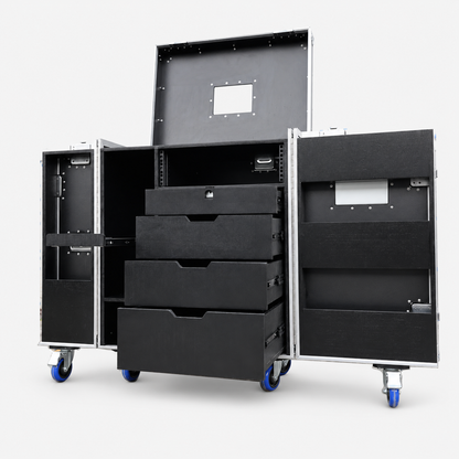 Custom Black Drawer Tool Flight Case with Power Socket