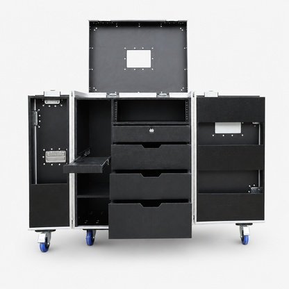 Custom Black Drawer Tool Flight Case with Power Socket