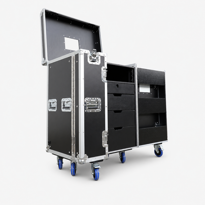 Custom Black Drawer Tool Flight Case with Power Socket