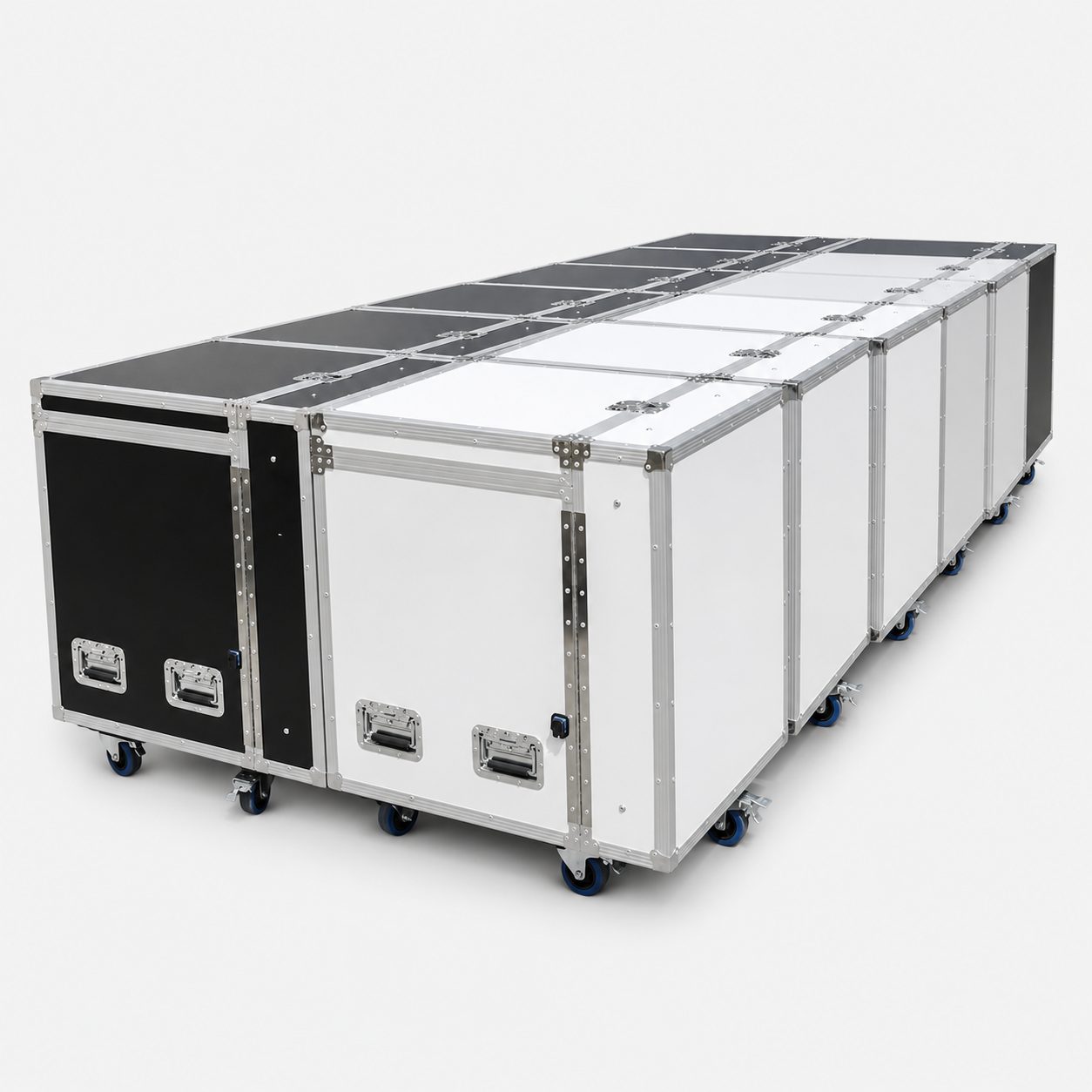 Custom Portable Display Cabinet Flight Case with LED Lights and Side Tables