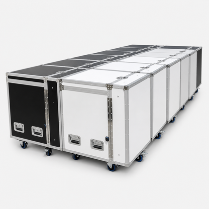 Custom Portable Display Cabinet Flight Case with LED Lights and Side Tables
