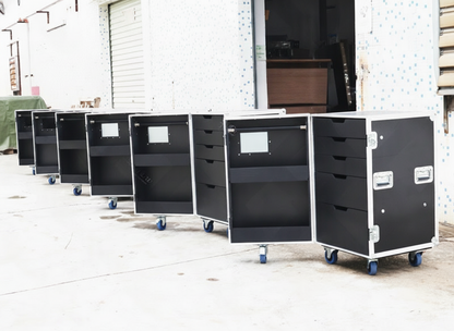 5 Drawer Tool Flight Case with Storage Cabinet and Hanging Bracket Heavy Duty Mobile Tool Organizer
