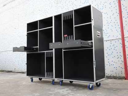 Custom Drum Kit Road Case with Multi-Compartment Storage