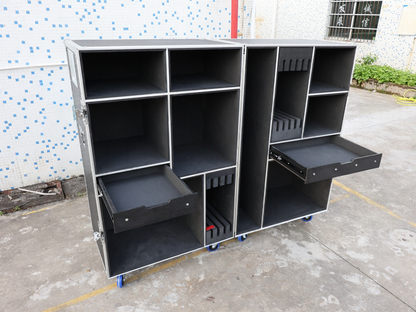 Custom Drum Kit Road Case with Multi-Compartment Storage