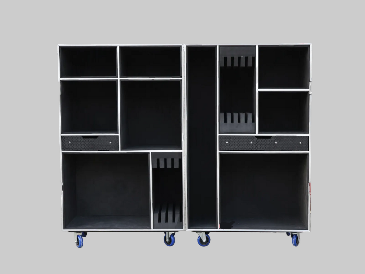 Custom Drum Kit Road Case with Multi-Compartment Storage