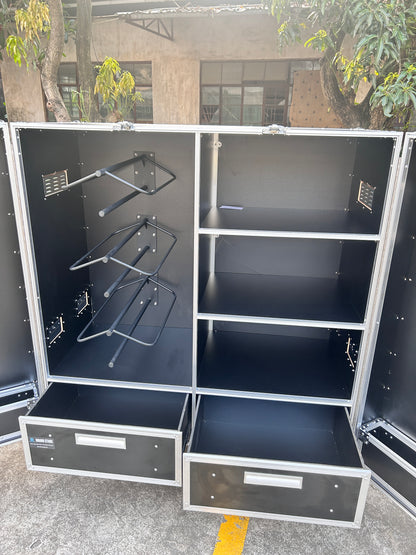 Large Horse Tack Flight Case with Saddle Racks, Shelves & Drawers