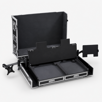Workstation Flight Case Compatible with grandMA2 with Dual Laptop Stands