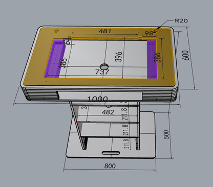 DJ Podium Workstation with Two Road Cases and Laptop Stand